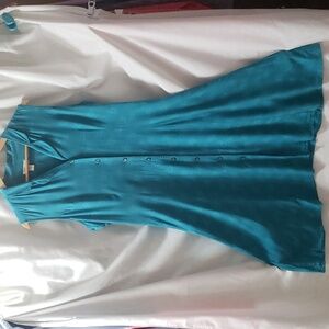 Christopher & Banks. Turquoise w/ Floral imprints Sleeveless Dress. Size 16.